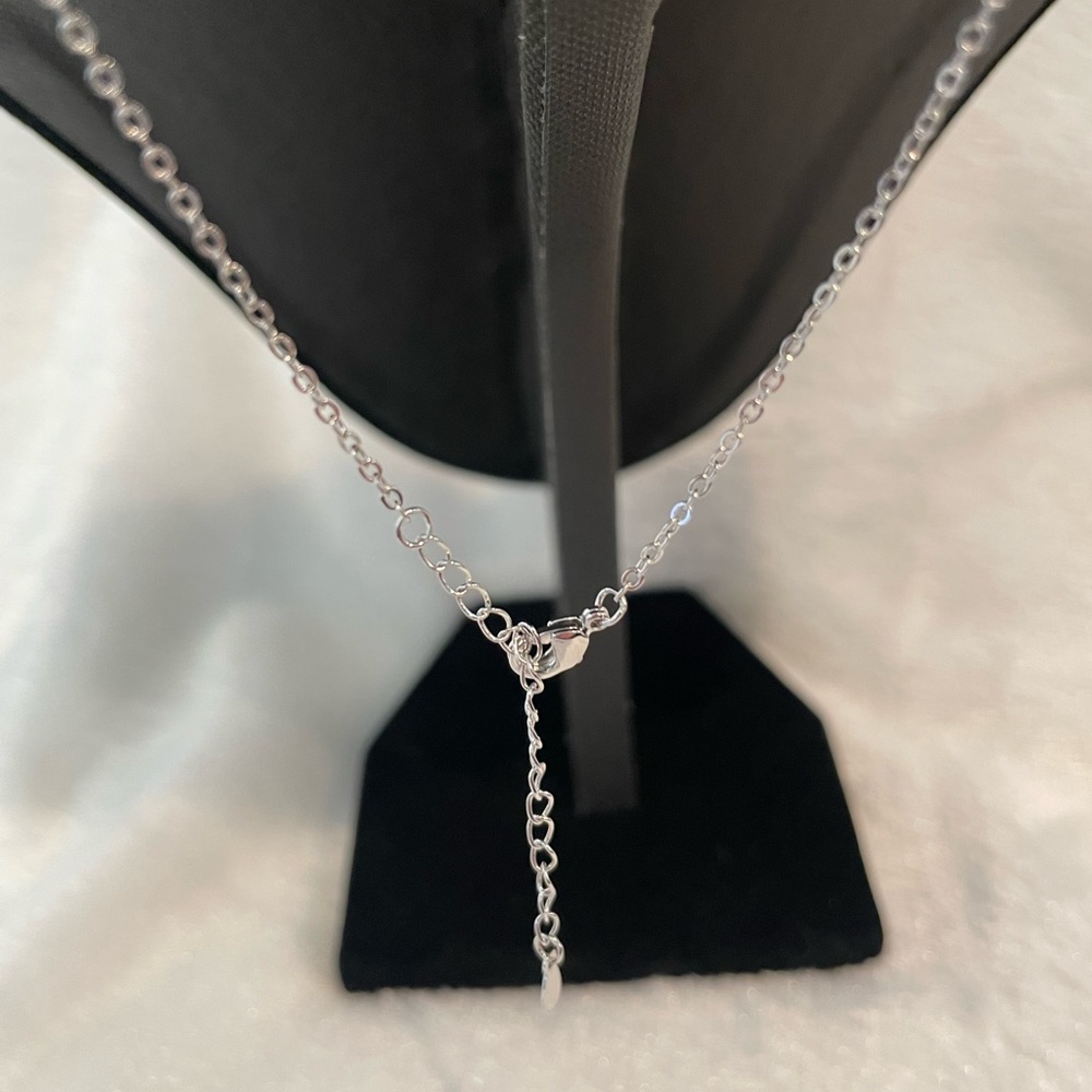 1.0ct women’s round Moissanite with double halo pendant necklace - Picture 4 of 5